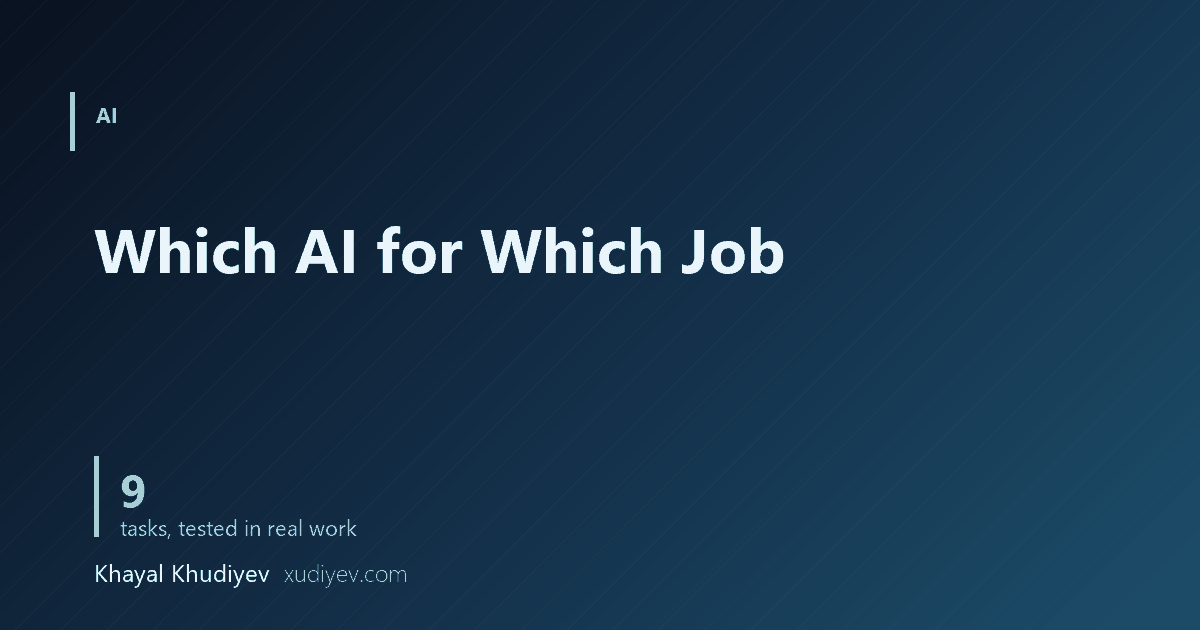 Which AI for Which Job: A Working Shortlist