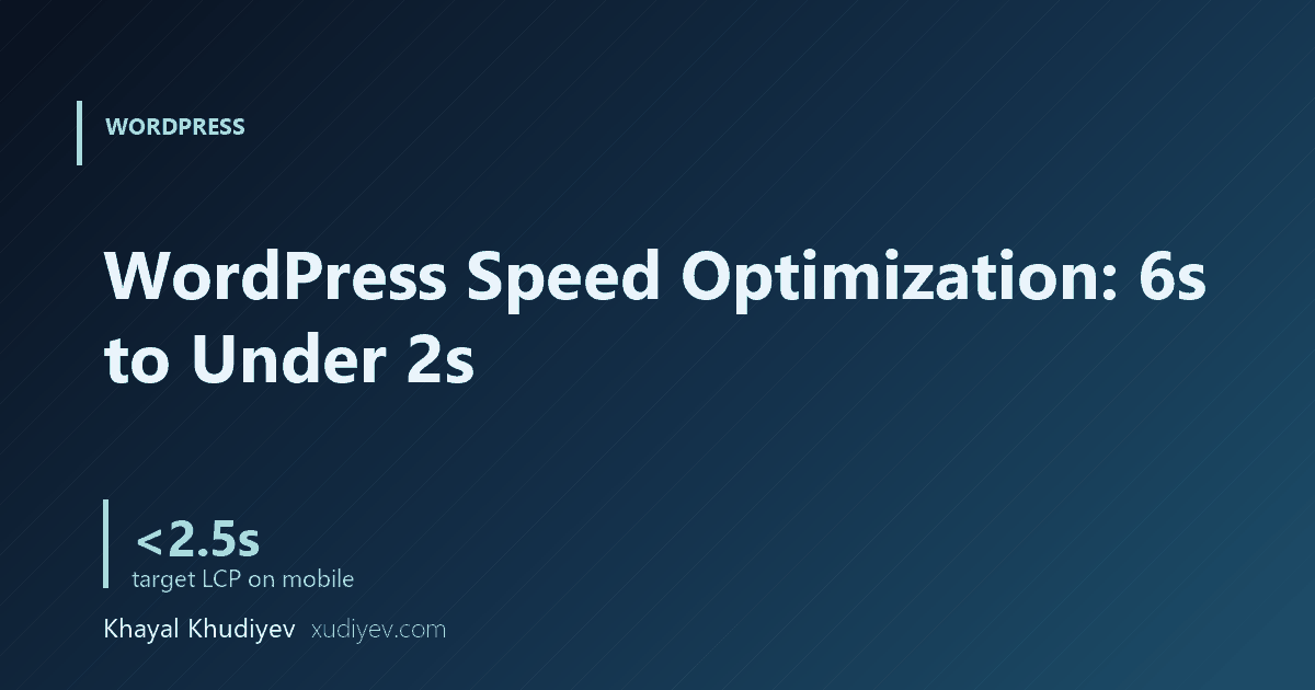 WordPress Speed Optimization: From 6 Seconds to Under 2