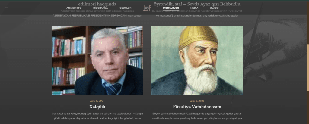 Главная страница сайта Аяза Вафалы